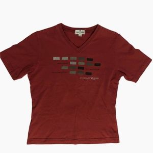 Courreges Paris Women's Tee T-Shirt V-Neck Size M